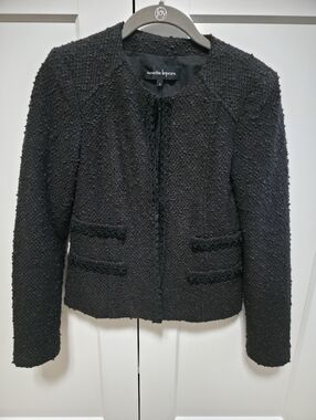 Nanette Lepore Burgundy/Black Tweed Jacket